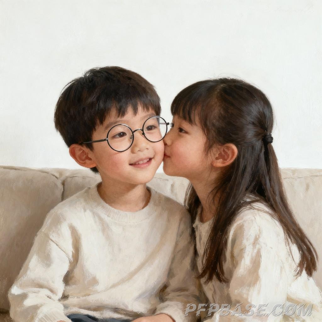 Image 5: cozy, playful childhood, siblings, family, modern