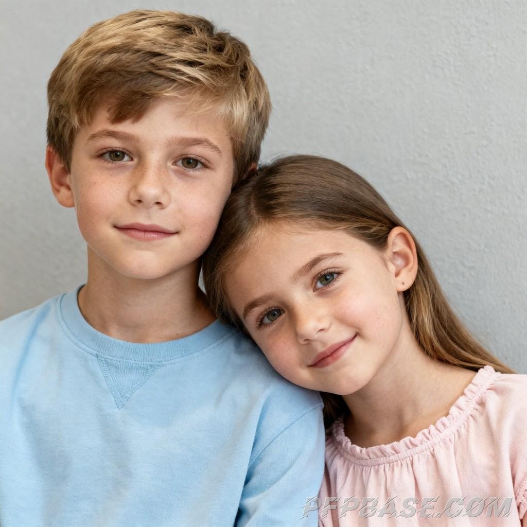 Image 6: cozy, playful childhood, siblings, family, modern