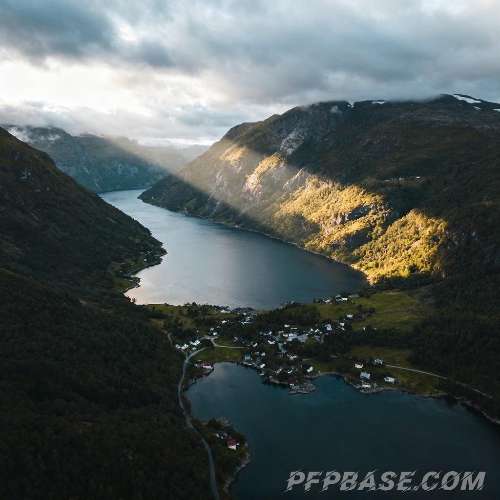 Image 2: Nordic, fjord, tranquility, vastness, poetic essence