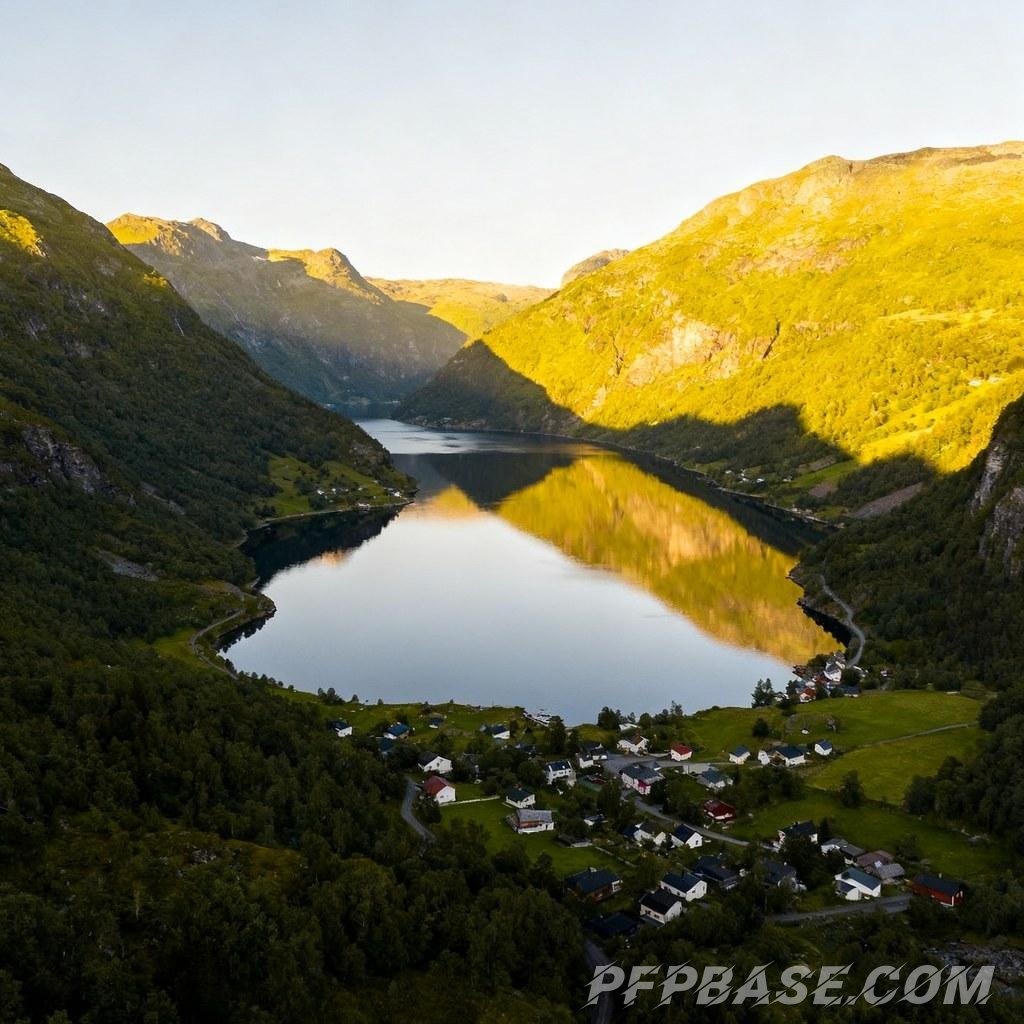 Image 4: Nordic, fjord, tranquility, vastness, poetic essence