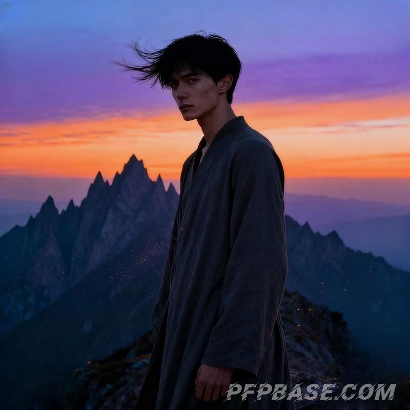 Image 4: male avatar, anime boy, expressive face, natural scenery, emotional vibe