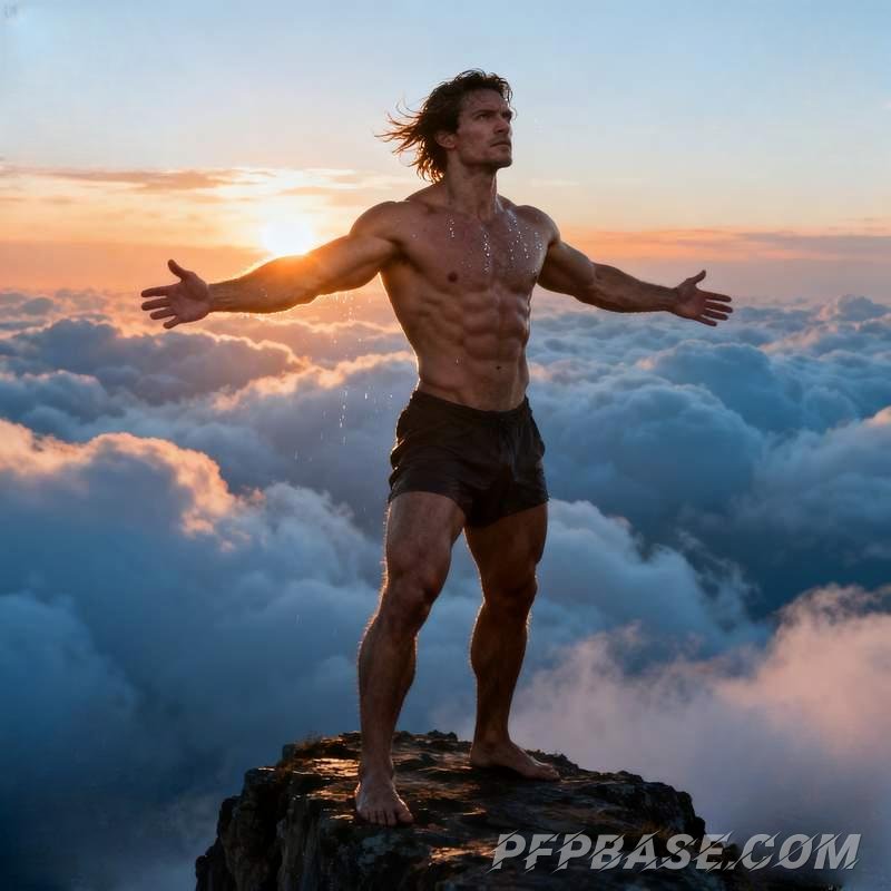 Image 5: chiseled abs, suave guy, hormone rush, strength vibe, natural light and shadow, urban night scene