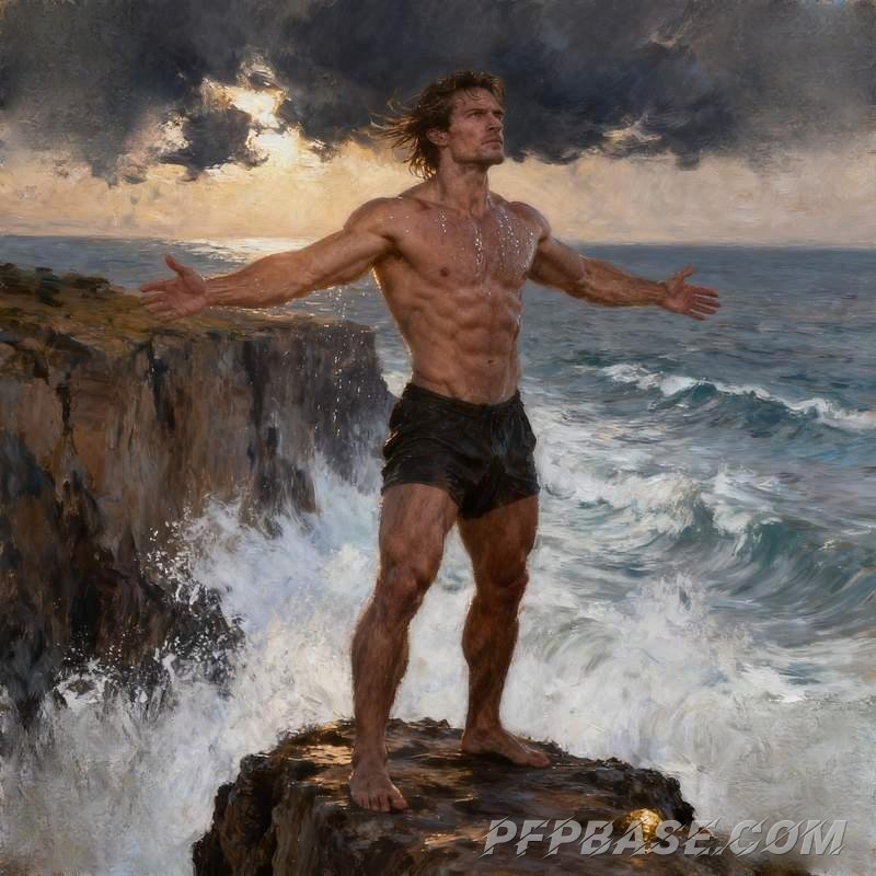 Image 7: chiseled abs, suave guy, hormone rush, strength vibe, natural light and shadow, urban night scene