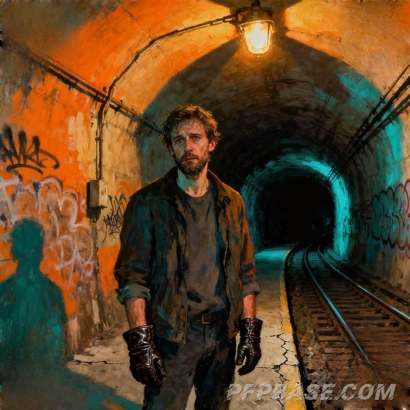 Image 5: man, abandoned church, cliff, subway tunnel, autumn forest