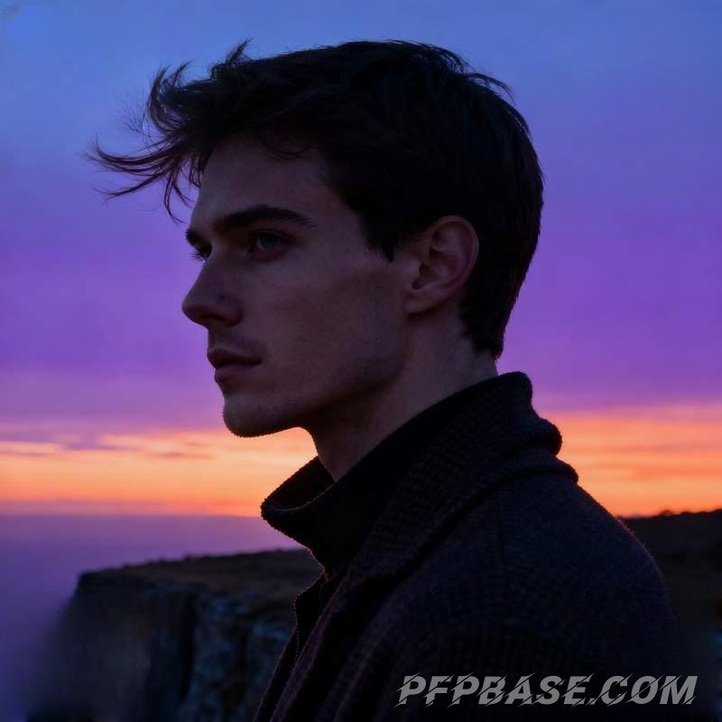 Image 3: man, cliff, graffiti wall, lakeside, snow-covered forest, church