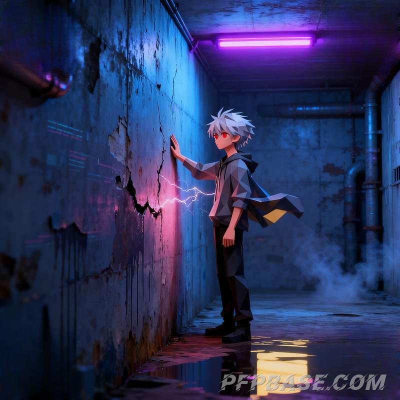 Image 1: silver-haired youth, ethereal boy, forest guardian, subterranean chamber, wandering bard, sky garden