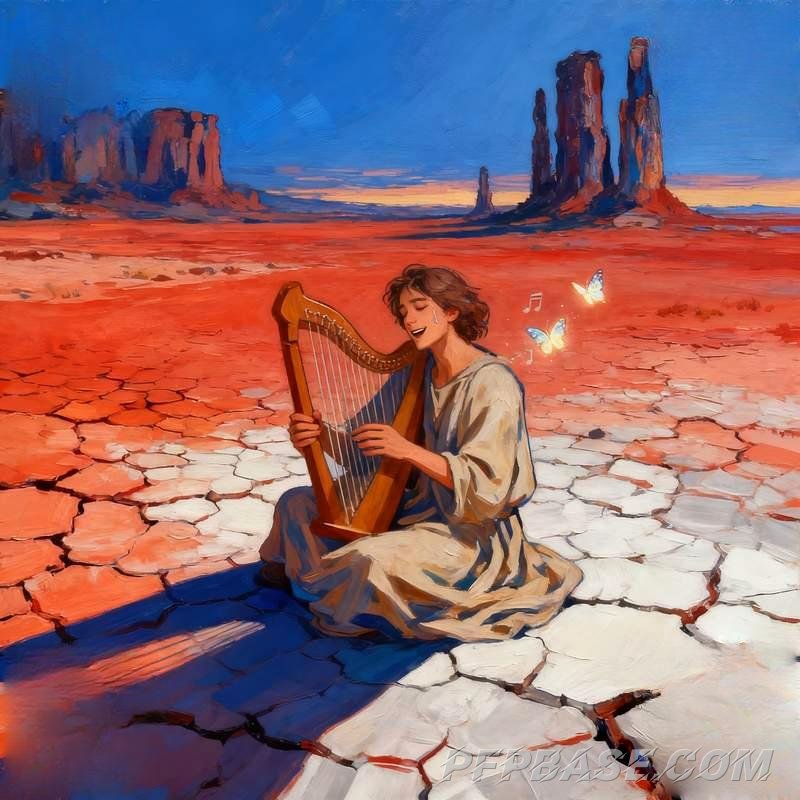 Image 7: silver-haired youth, ethereal boy, forest guardian, subterranean chamber, wandering bard, sky garden