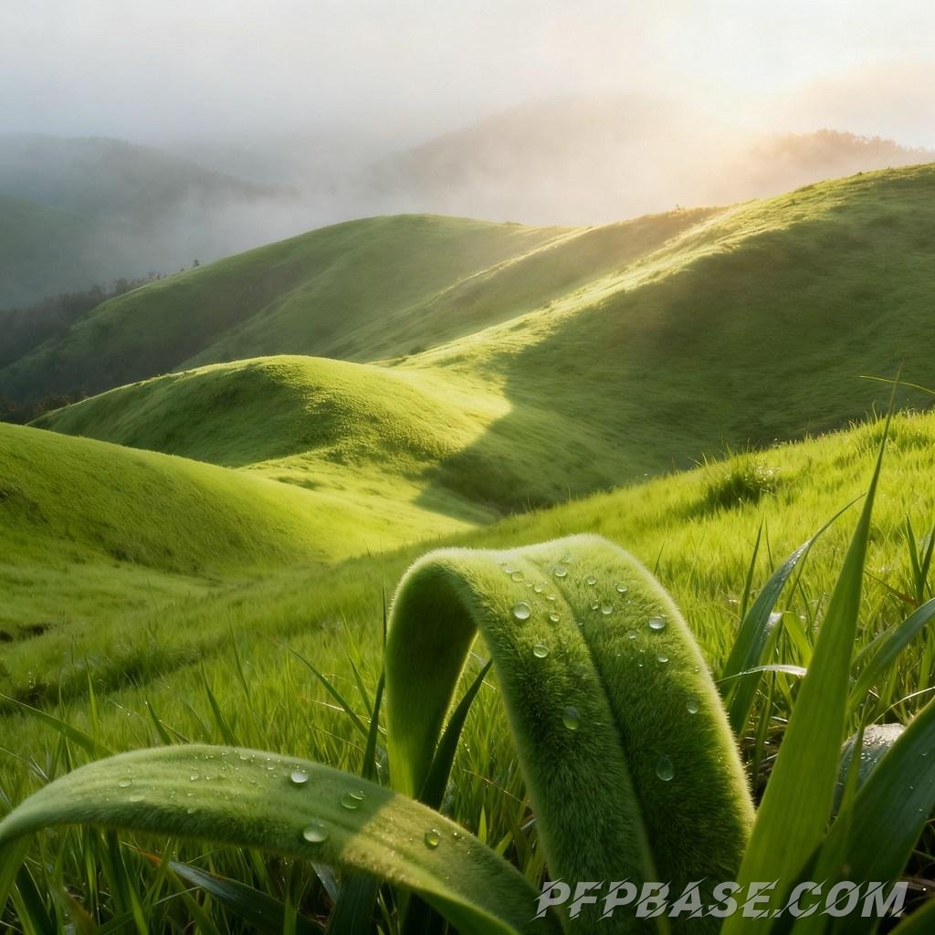Image 2: dreamlike, green, mountain range, surreal, nature