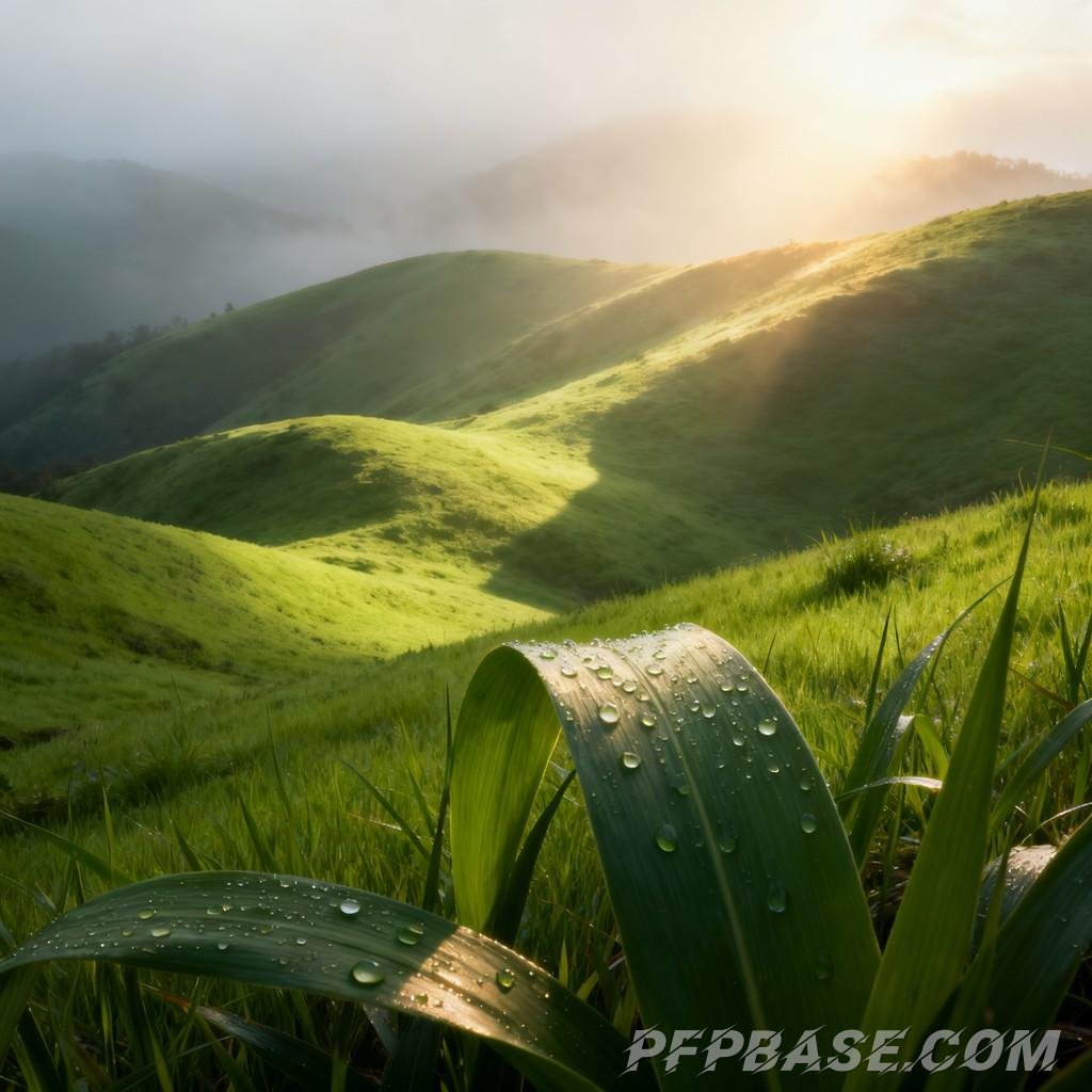 Image 3: dreamlike, green, mountain range, surreal, nature