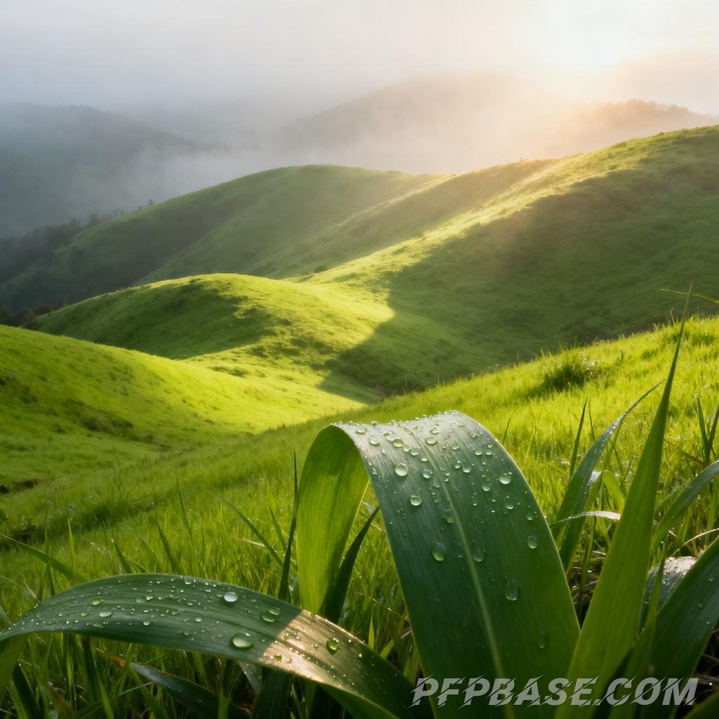 Image 4: dreamlike, green, mountain range, surreal, nature