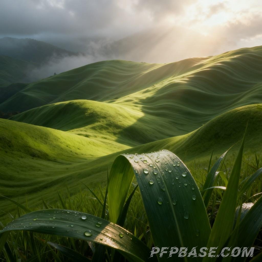 Image 5: dreamlike, green, mountain range, surreal, nature