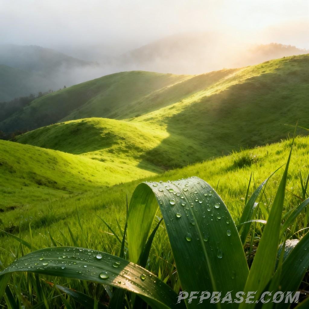 Image 6: dreamlike, green, mountain range, surreal, nature