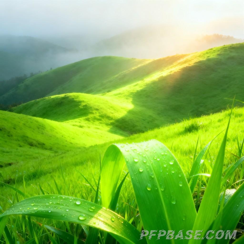 Image 7: dreamlike, green, mountain range, surreal, nature