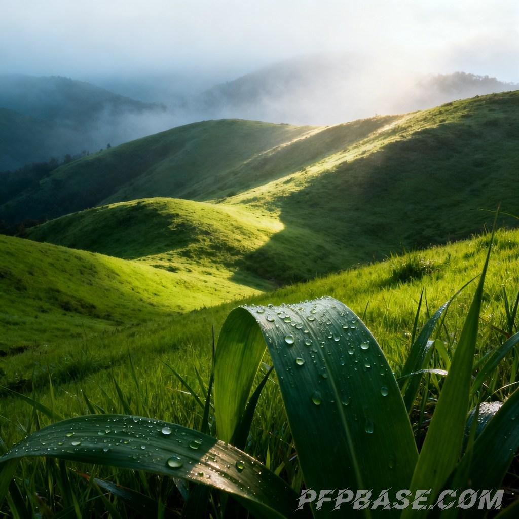 Image 8: dreamlike, green, mountain range, surreal, nature