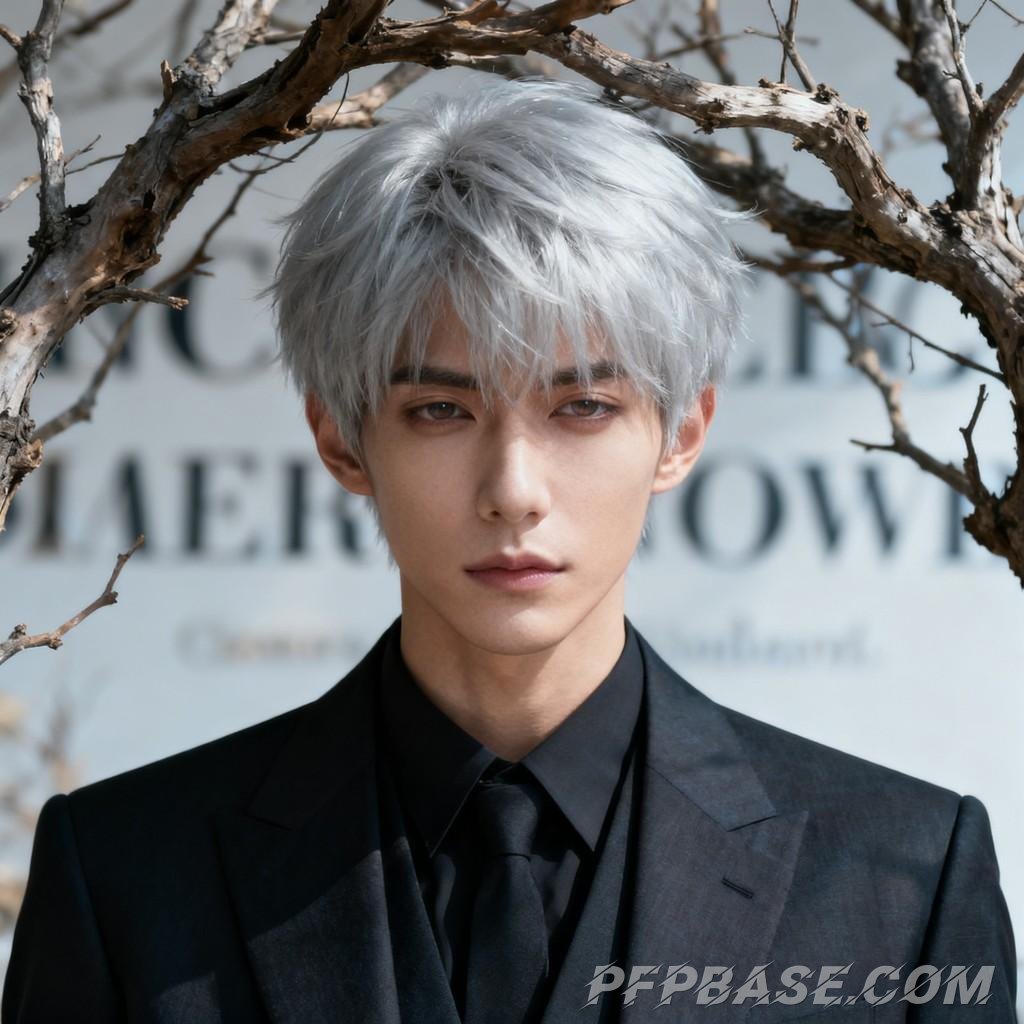 Image 6: silver-haired man, selfie-taking man, man in shadows, smoking man, knife-wielding man, side profile