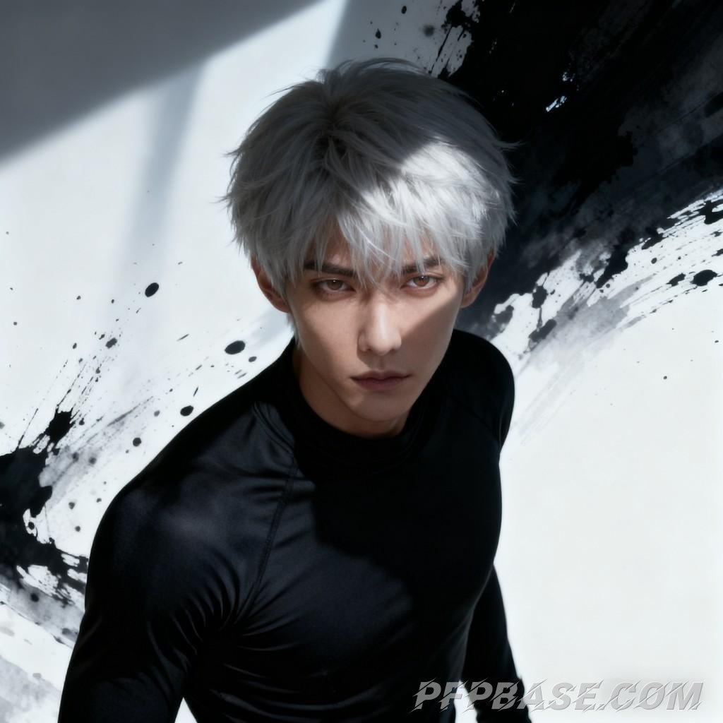 Image 7: silver-haired man, selfie-taking man, man in shadows, smoking man, knife-wielding man, side profile