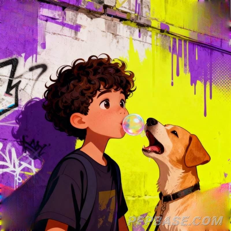 Image 5: puppy-like charm, boy, rooftop, maple forest, bubble house, graffiti wall