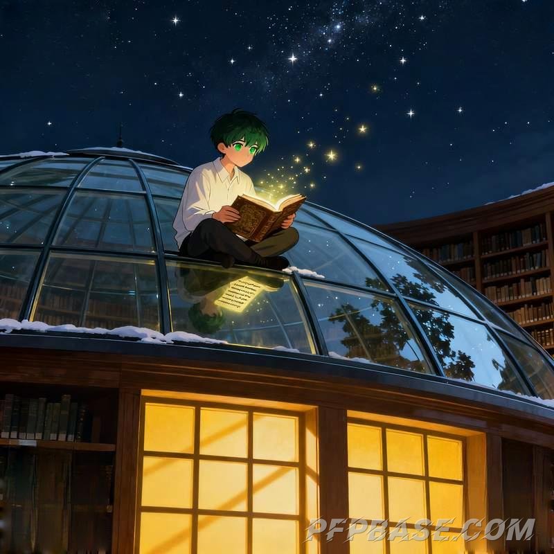 Image 5: young boy, profile picture, anime, light and shadow, nature, cityscape