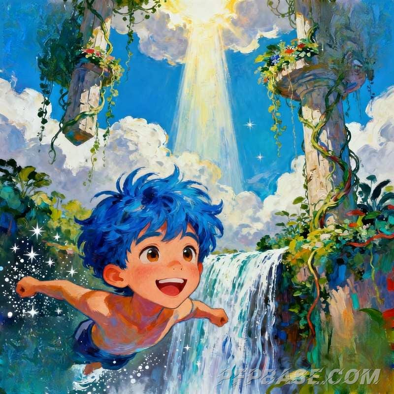 Image 6: young boy, profile picture, anime, light and shadow, nature, cityscape