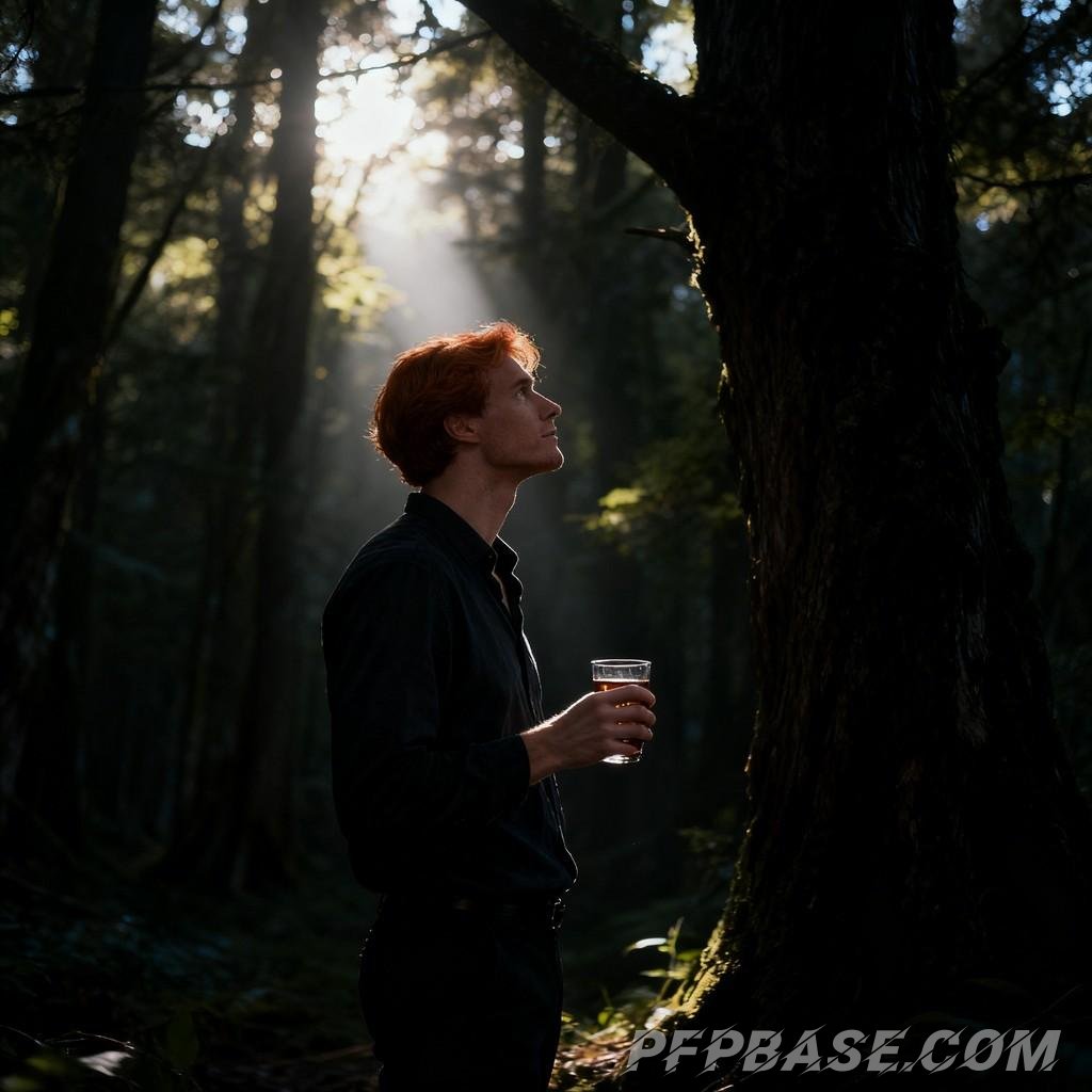 Image 8: cityscape, young adult, twilight, deep thought, play of light and shadow