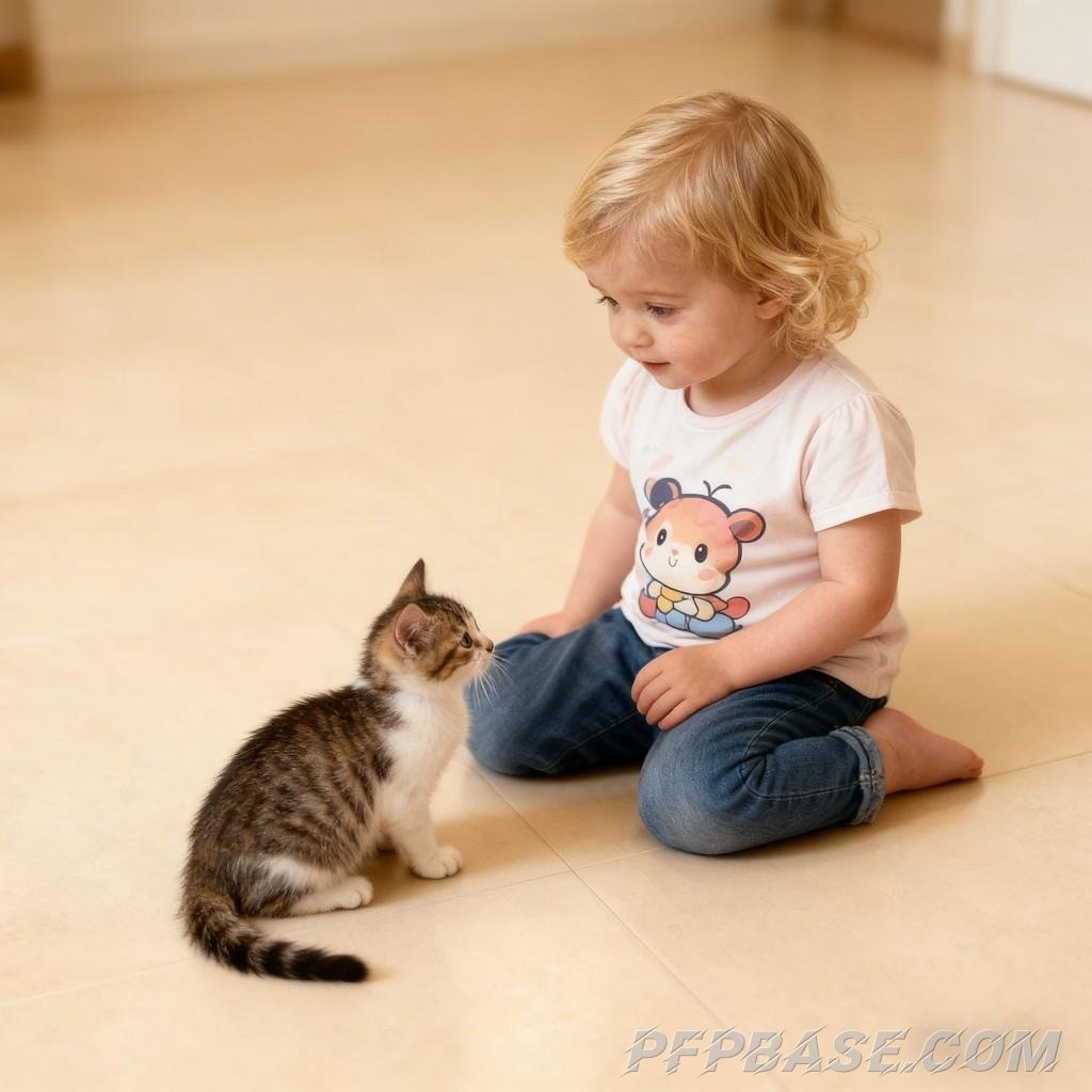 Image 2: cute, childlike innocence, soothing, heartwarming, vibrant