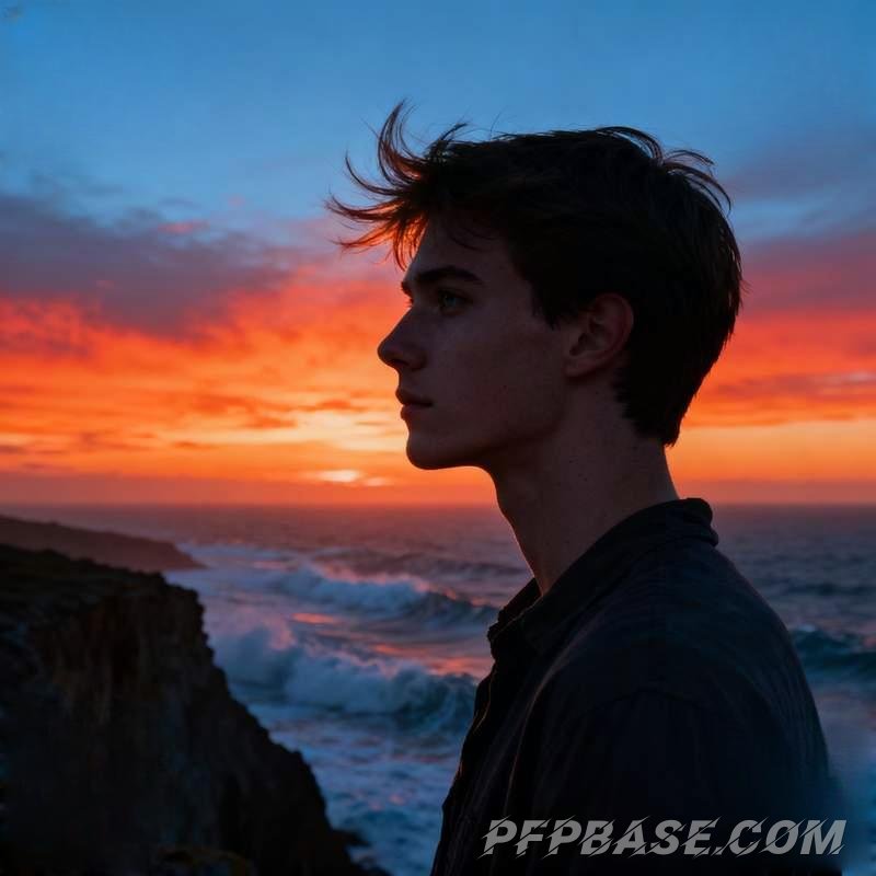 Image 3: man, natural light, city night view, reading in ruins, sitting alone on lake, art museum