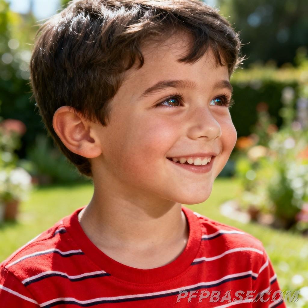 Image 6: blonde and blue-eyed, smile, joy, mischievous, innocent