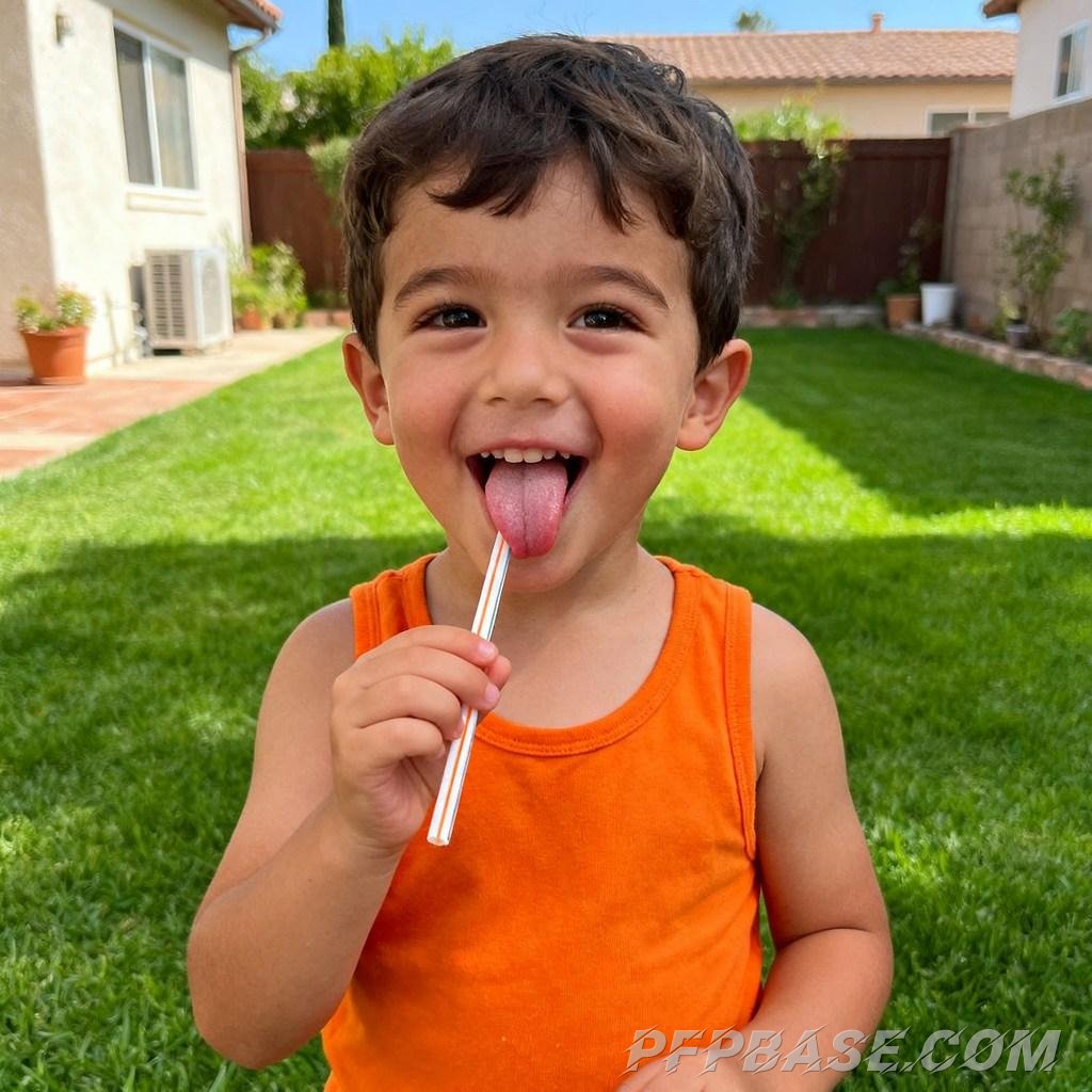 Image 7: blonde and blue-eyed, smile, joy, mischievous, innocent