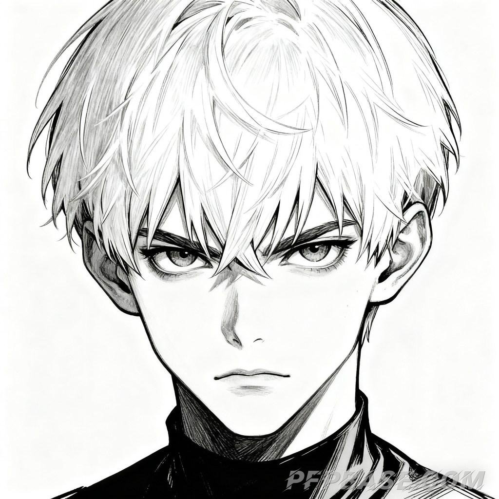 Image 2: silver-haired youth, dark-haired young man, enigmatic smoker, red-haired boy, white-haired youth