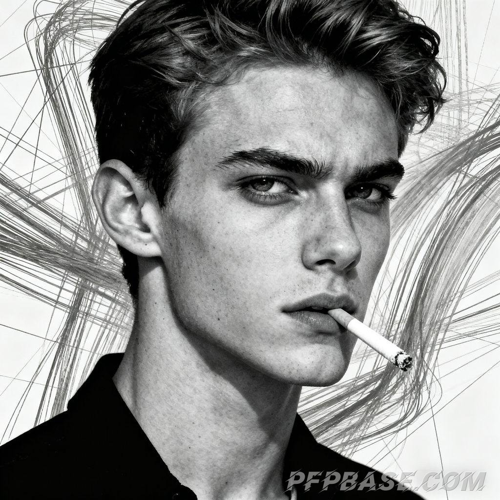 Image 7: modern, anime, youthful, male, black and white and gray