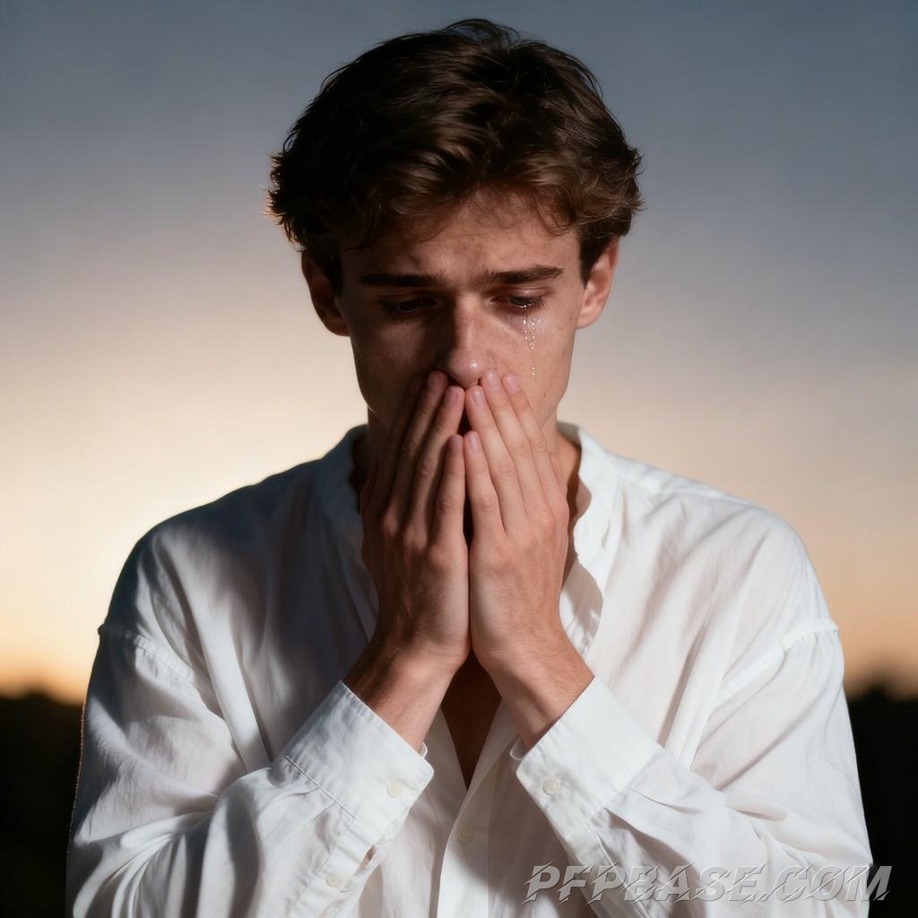 Image 6: melancholy, solitude, introspection, black and white style, male character