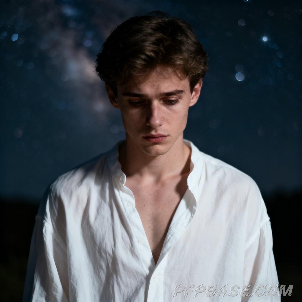 Image 7: melancholy, solitude, introspection, black and white style, male character