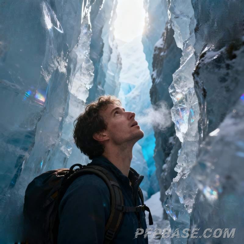 Image 3: male figure, mountain meadow, graffiti wall, forest light beams, coastal sunset, glacier canyon