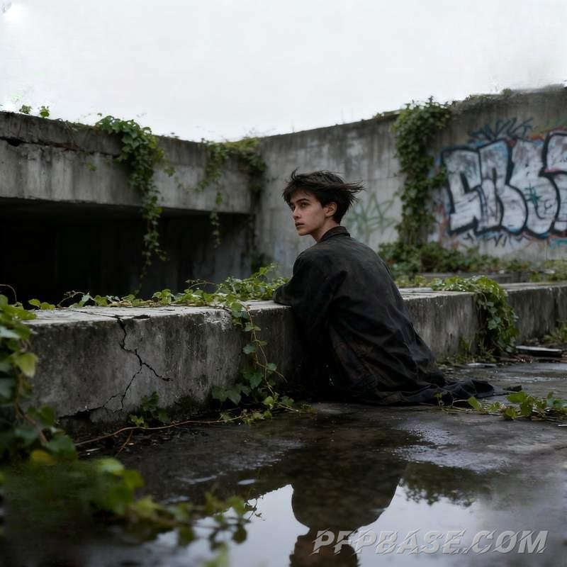 Image 2: youth, mountain range, graffiti wall, starlit lake, geometric space, volcanic plateau