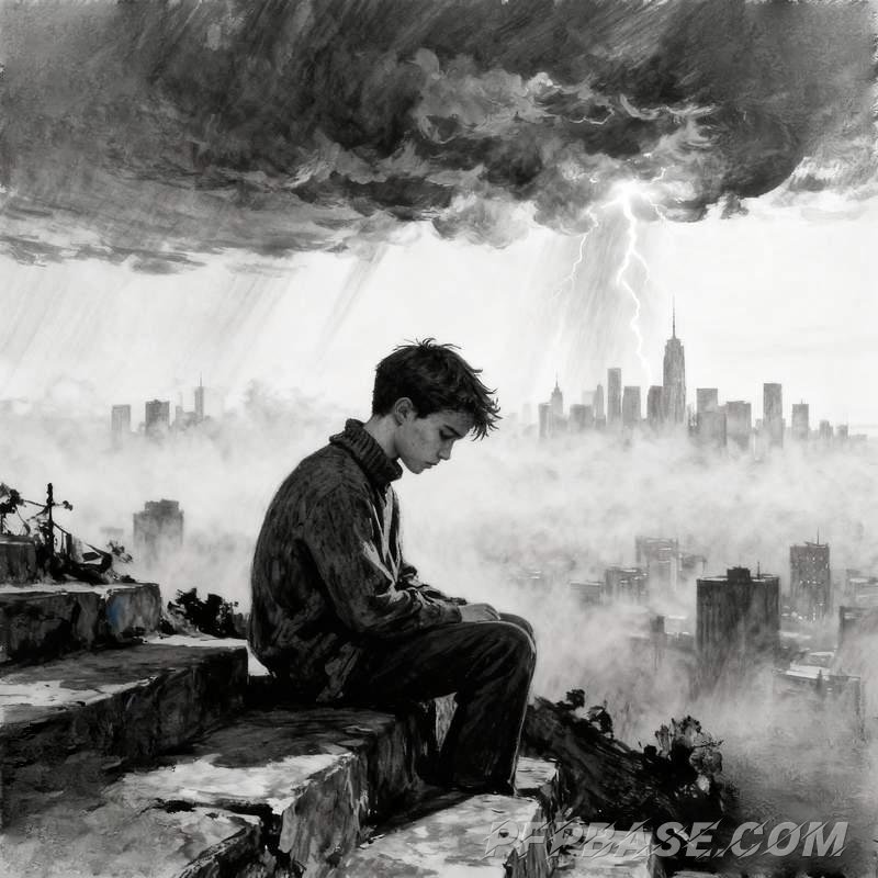 Image 5: boy, profile picture, graffiti, cliff, labyrinth, stone steps
