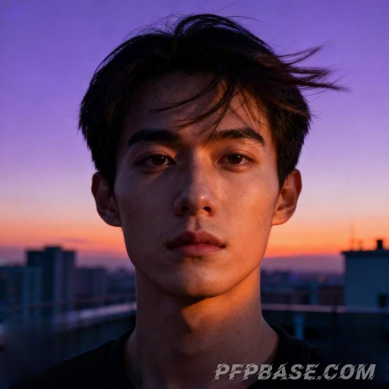 Image 1: young man, urban rooftop, forest dawn, seaside rocks, geometric city, desert highway