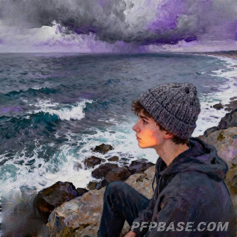 Image 2: young man, urban rooftop, forest dawn, seaside rocks, geometric city, desert highway