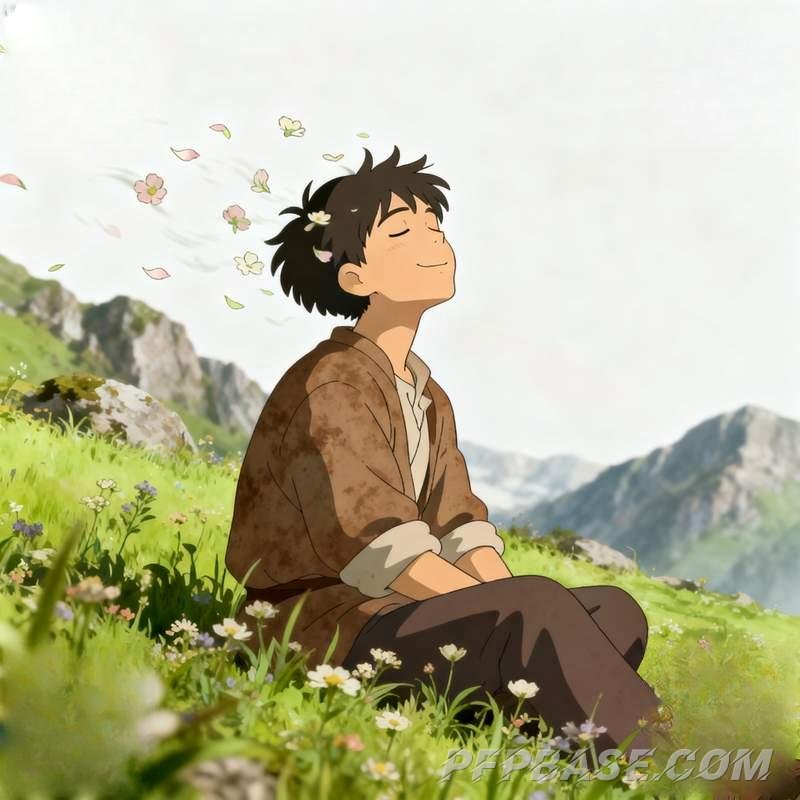 Image 1: sunlight, man, forest, coastline, meadow