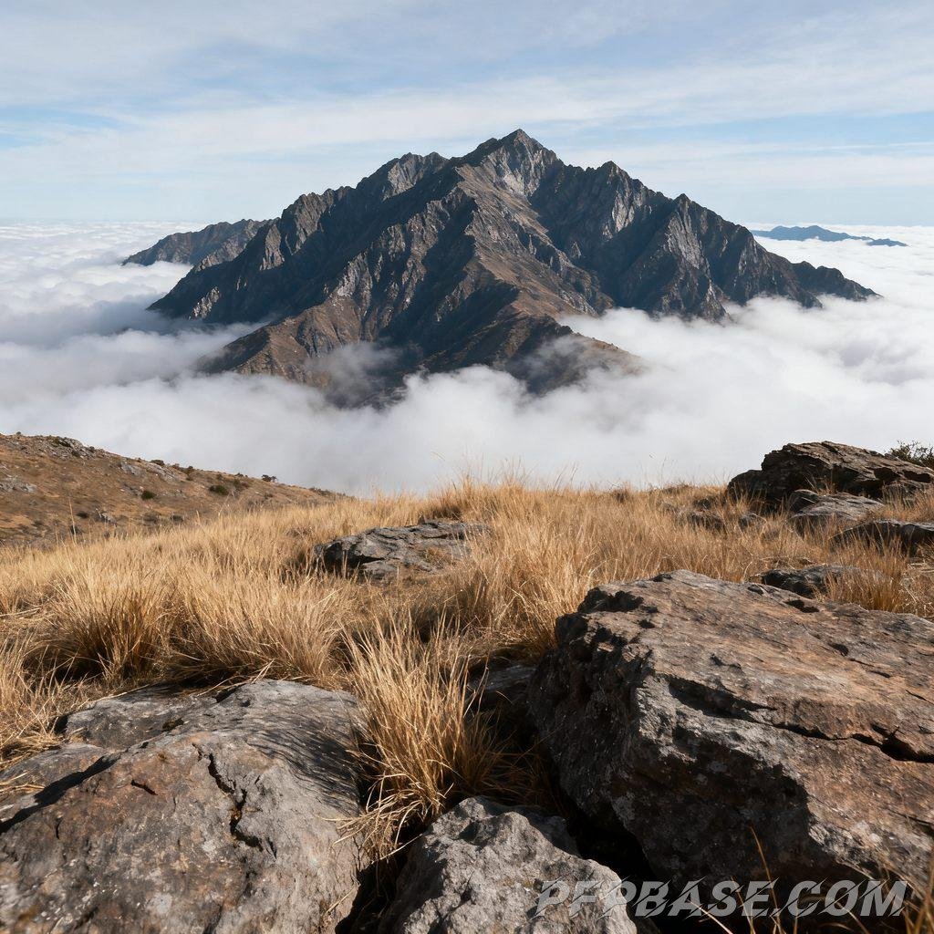 Image 7: towering mountain, nature, scenic beauty, exploration, harmony