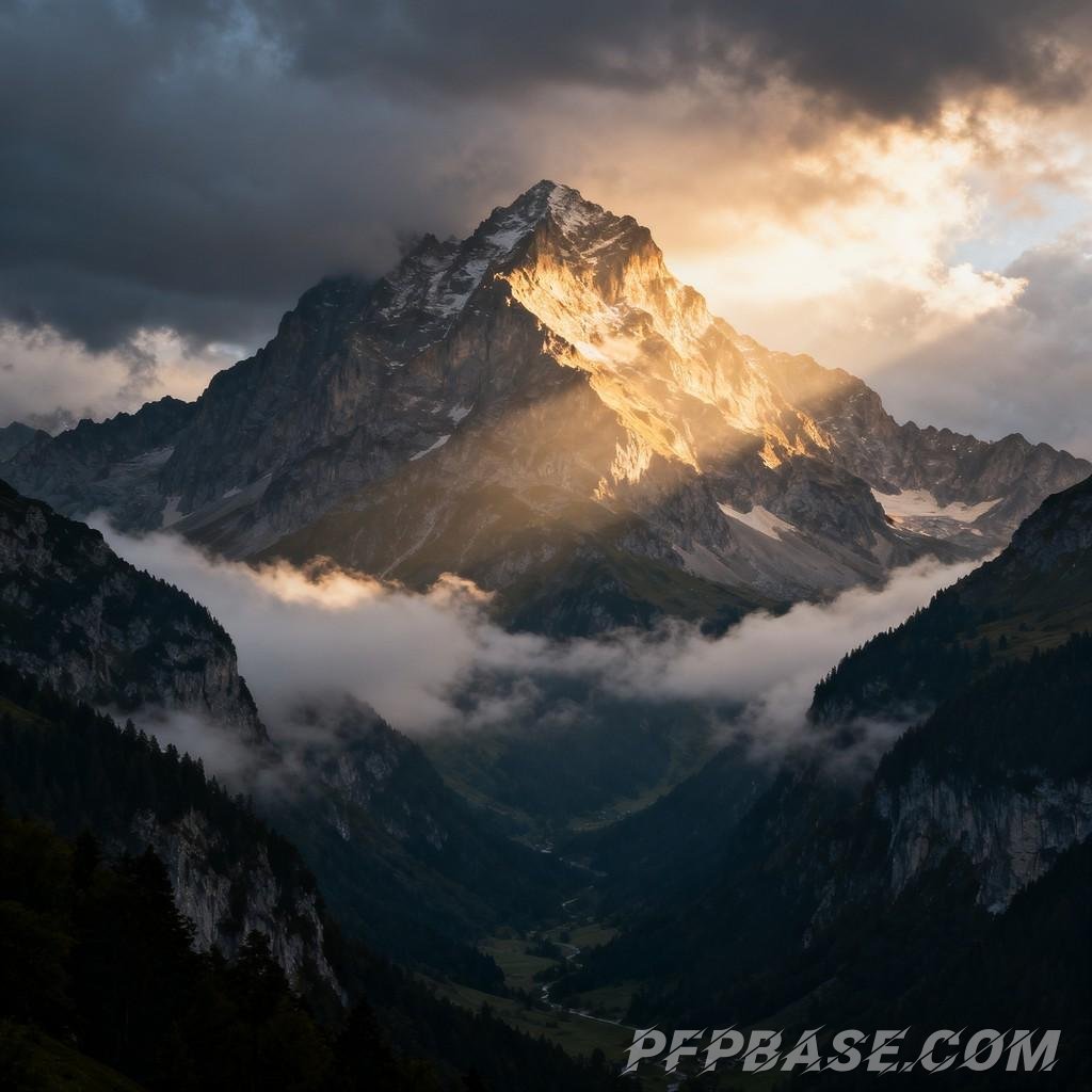 Image 8: towering mountain, nature, scenic beauty, exploration, harmony