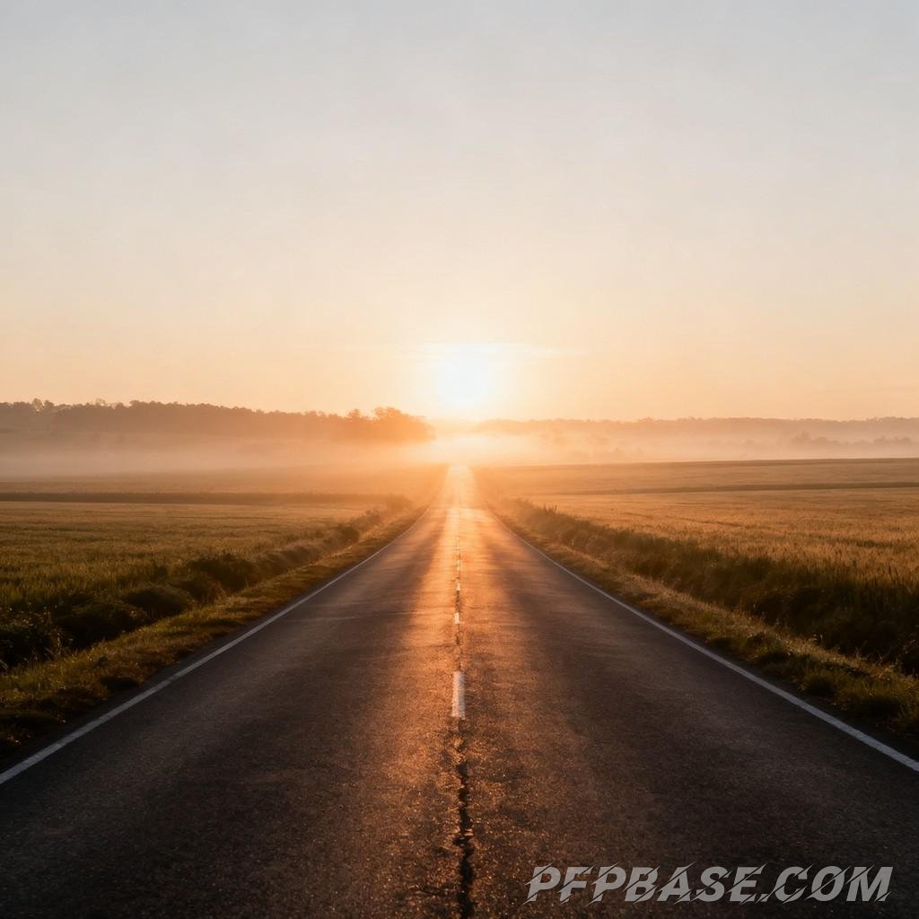 Image 1: golden, sunset, highway, tranquility, hope