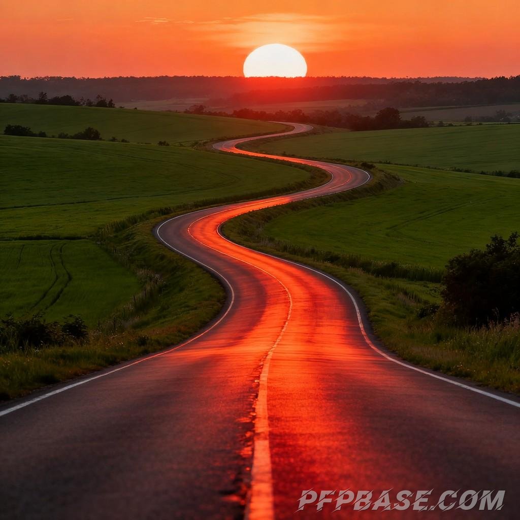 Image 4: golden, sunset, highway, tranquility, hope