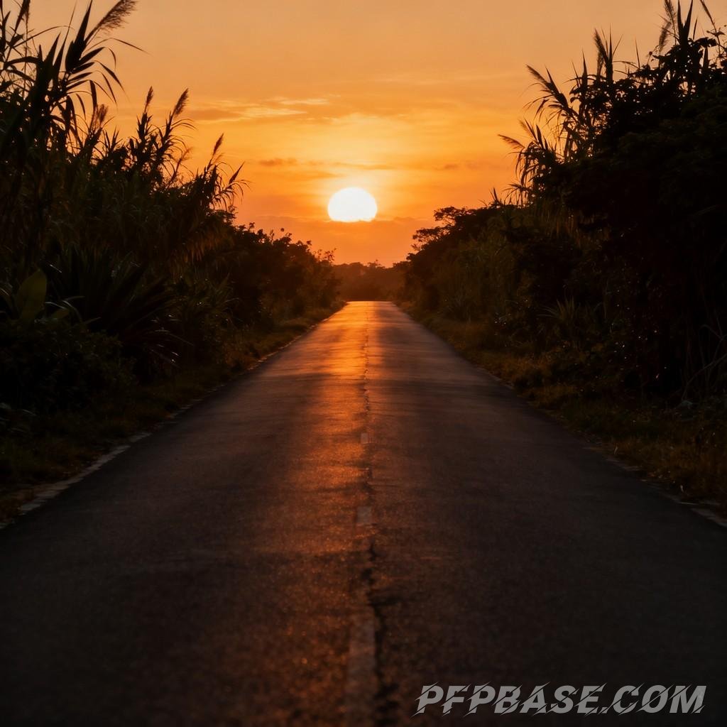 Image 7: golden, sunset, highway, tranquility, hope