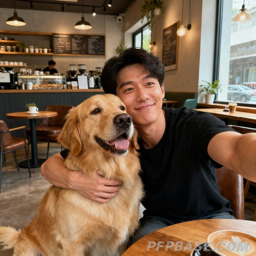 Image 3: 2D vibe, vintage studio, serene nature, cozy interaction, laid-back lifestyle, relaxed selfie