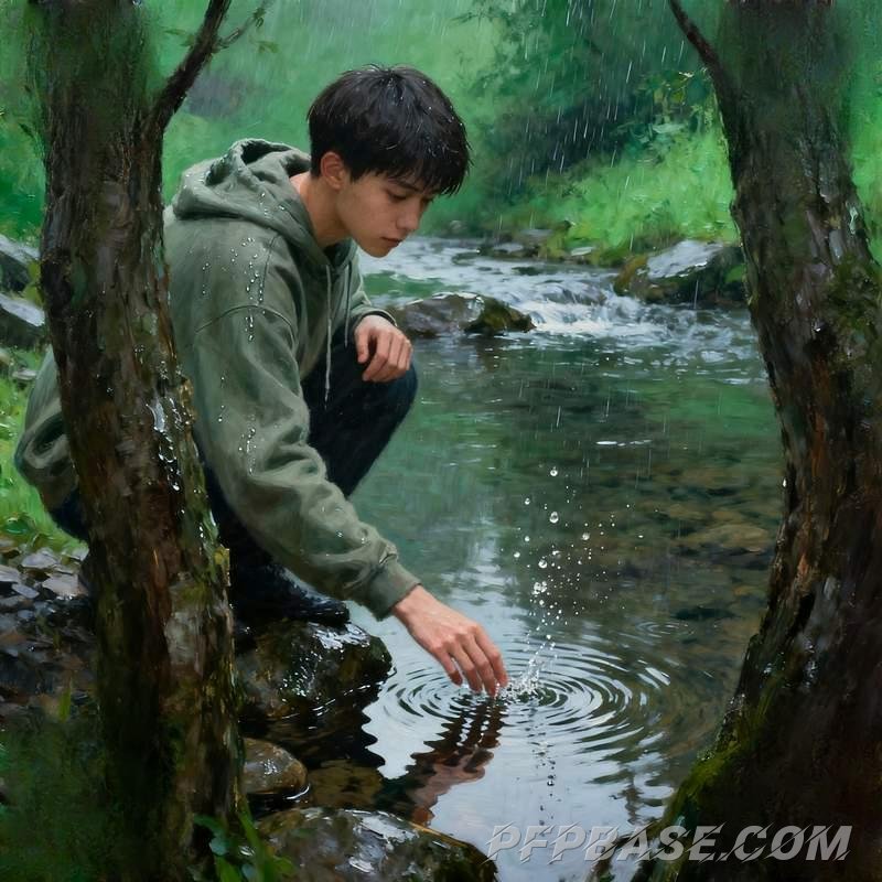 Image 4: male avatar, twilight mountains, misty forest, urban rooftop, dawn fog over wasteland, concrete wall