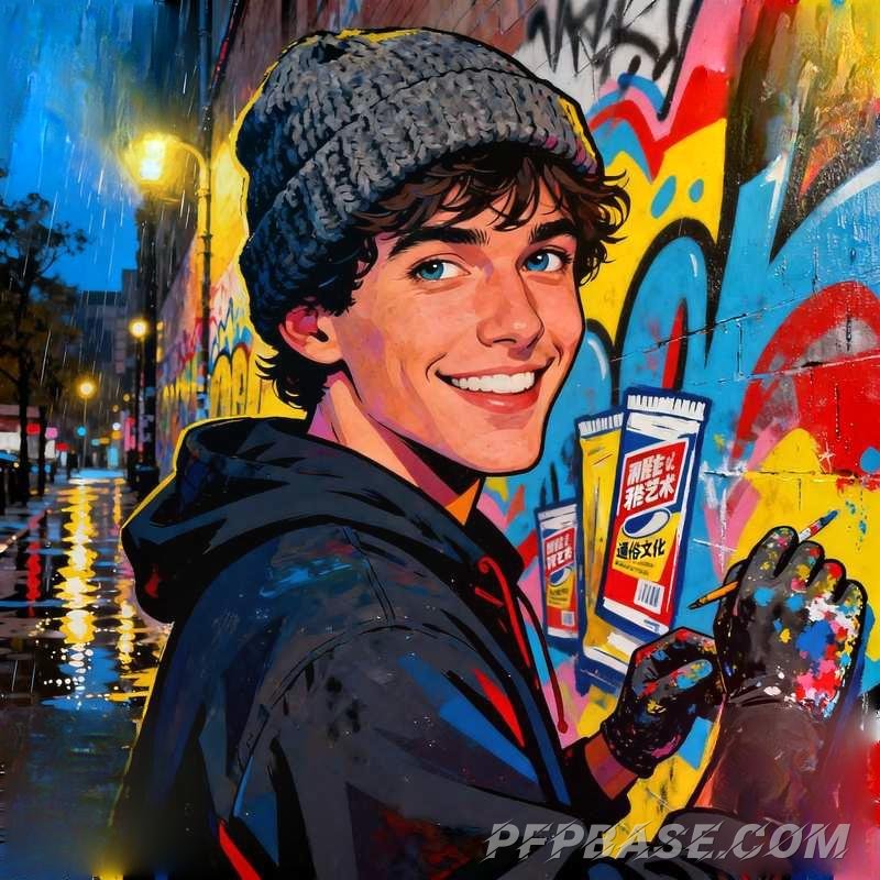 Image 6: young man, mountain twilight, industrial ruins, graffiti street, forest in mist, volcanic coastline